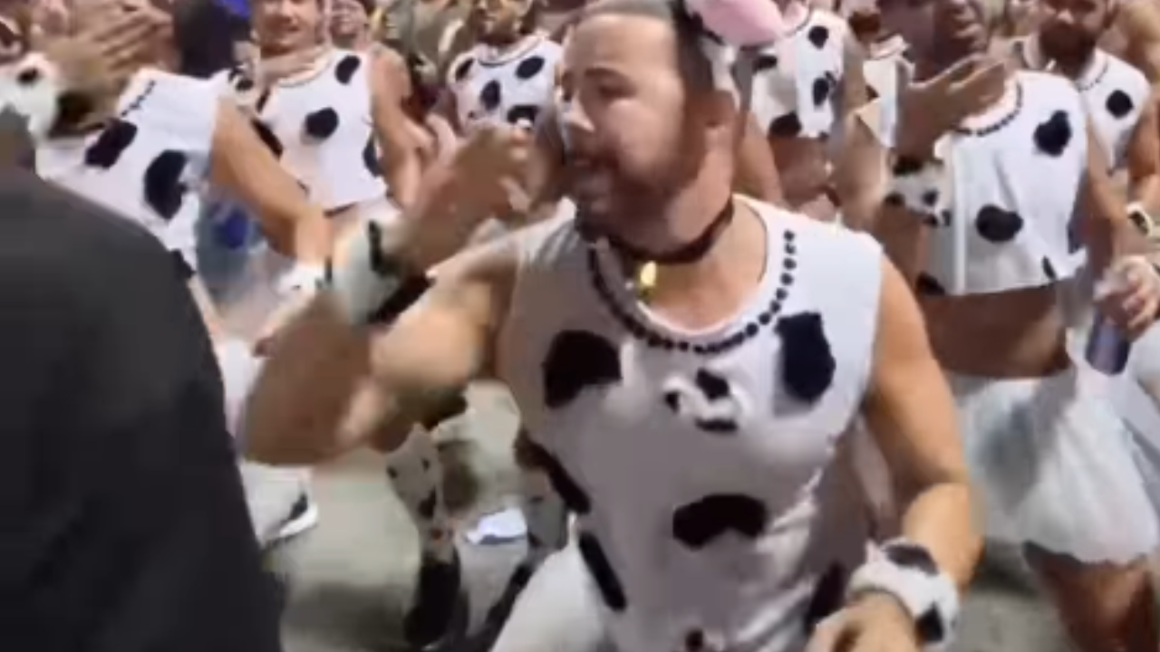 Vídeo: Fantasia coletiva de vaca rouba a cena e vira sensação em bloquinho de carnaval