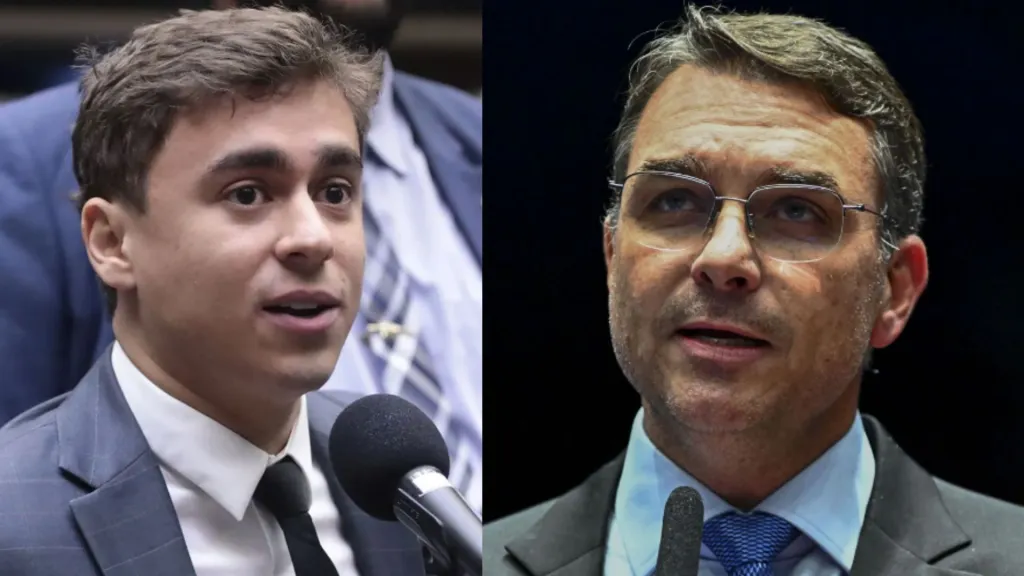 Nikolas Ferreira declara apoio a Flávio Bolsonaro e promete palanque em Minas