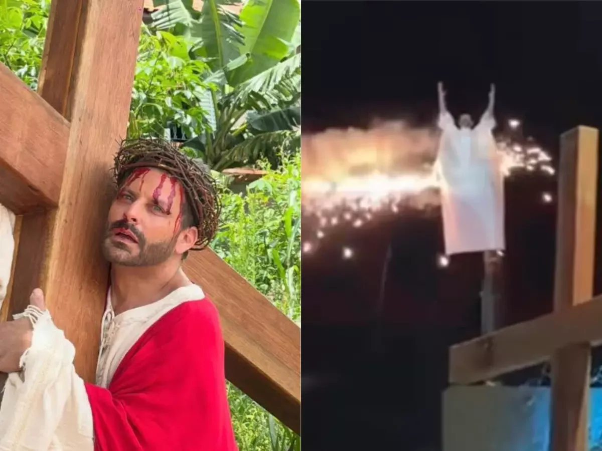 Henri Castelli leva susto após figurino pegar fogo em encenação de “A Paixão de Cristo”