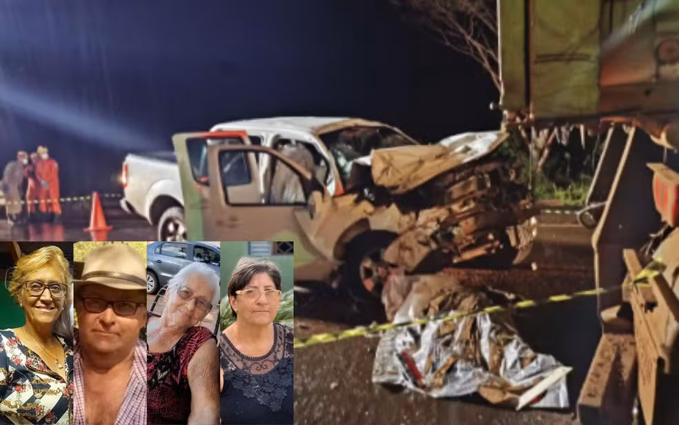 Quatro pessoas da mesma família morrem em acidente na GO-164 em Santa Helena de Goiás