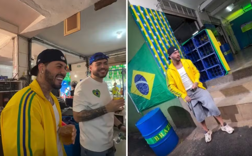 Vídeo: Zé Felipe escolhe bar tradicional para produção musical para Copa do Mundo