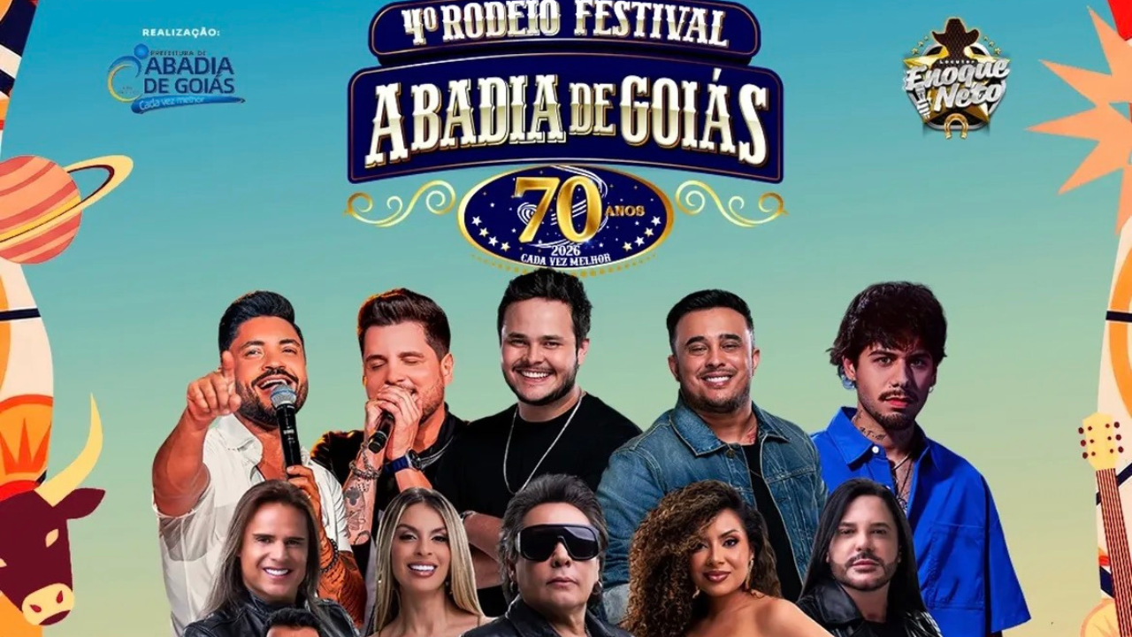 Abadia de Goiás recebe 4º rodeio festival com shows de Matheus &amp; Kauan, Zé Felipe e Calcinha Preta