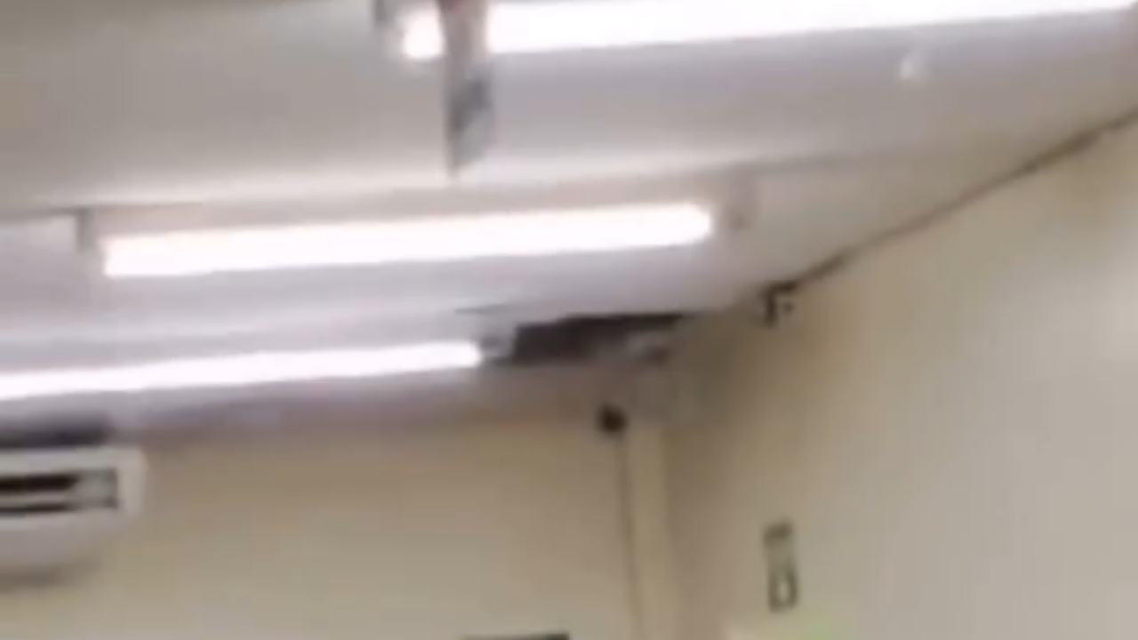 Vídeo: Parte do teto da Santa casa de Goiânia desaba e atinge pacientes e funcionários