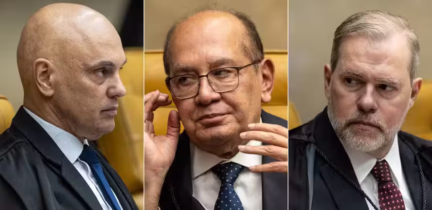 Ministros do STF Gilmar Mendes, Moraes e Toffoli teriam usado jatos de Daniel Vorcaro
