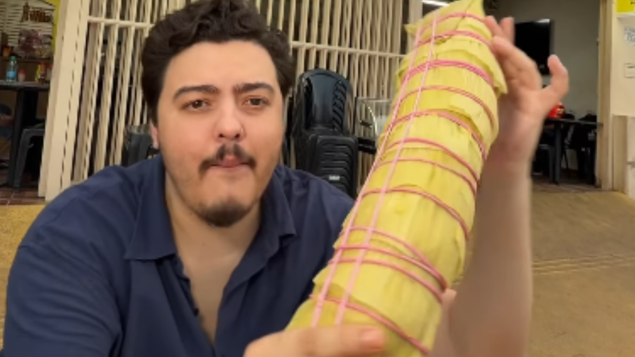 Vídeo: Pamonha gigante de um quilo vira fenômeno em Goiânia e impulsiona negócio