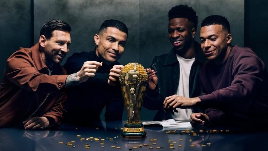 CR7, Messi, Mbappé e Vini Jr. participam de comercial da Lego para Copa do Mundo 2026