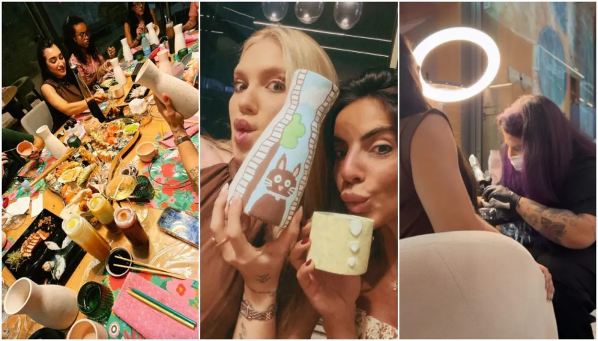 Virginia Fonseca curte “noite das garotas” com sushi, tatuagens e pintura