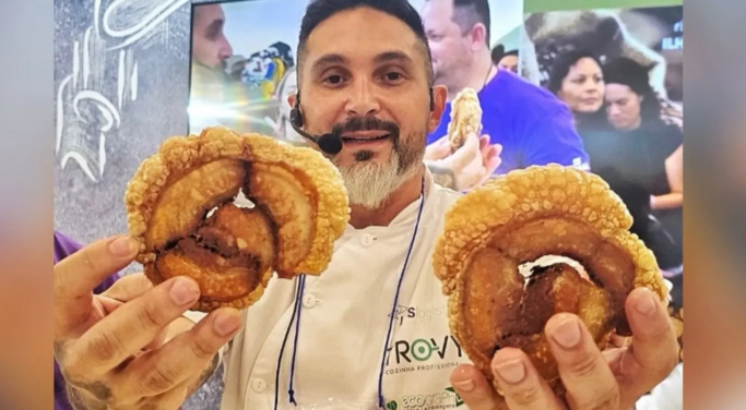 Torresmo de rolo ganha destaque com chef paulista em pecuária de Goiânia