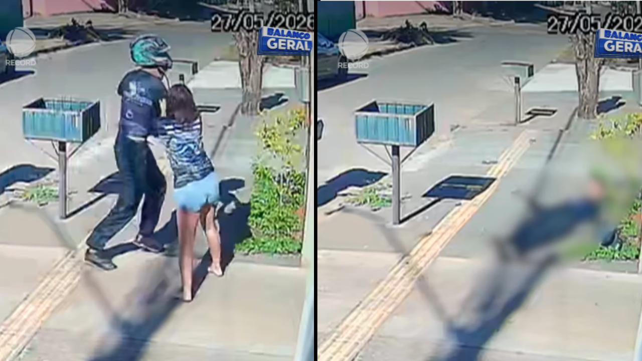 Vídeo: Homem morre após ameaçar ex-companheira com facão e ser baleado pelo atual em Goiás