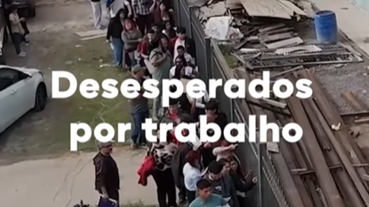 Argentinos formam fila gigante por vagas em fábrica de refrigeração; assista ao vídeo