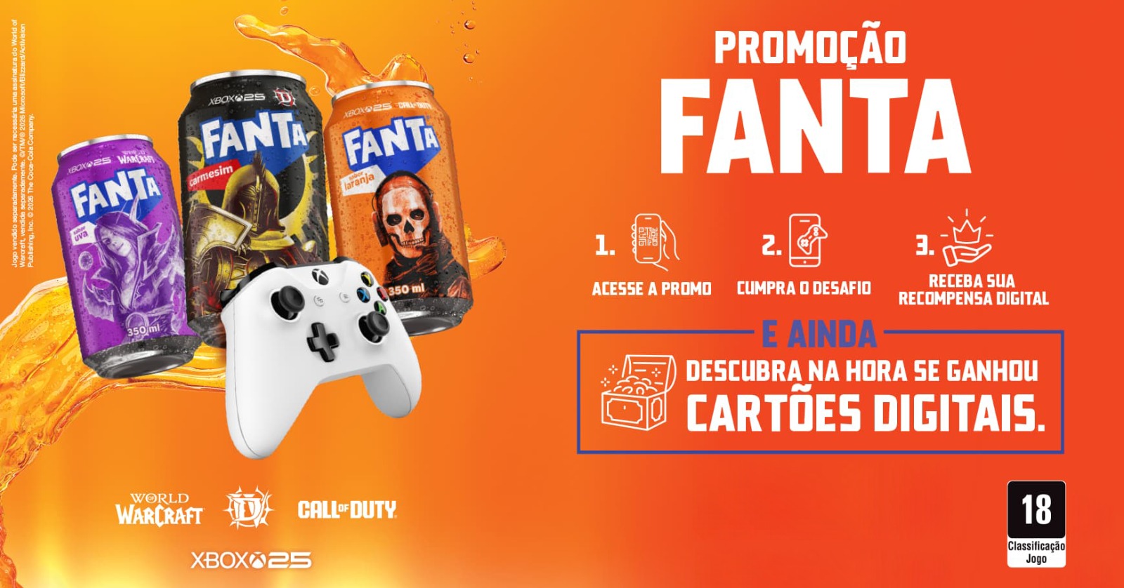 Fanta lança promoção com baús de recompensas e desafios por prêmio
