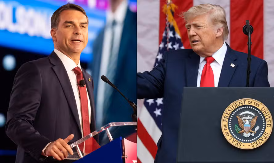 Trump divulga agenda sem reunião com Flávio Bolsonaro nos EUA
