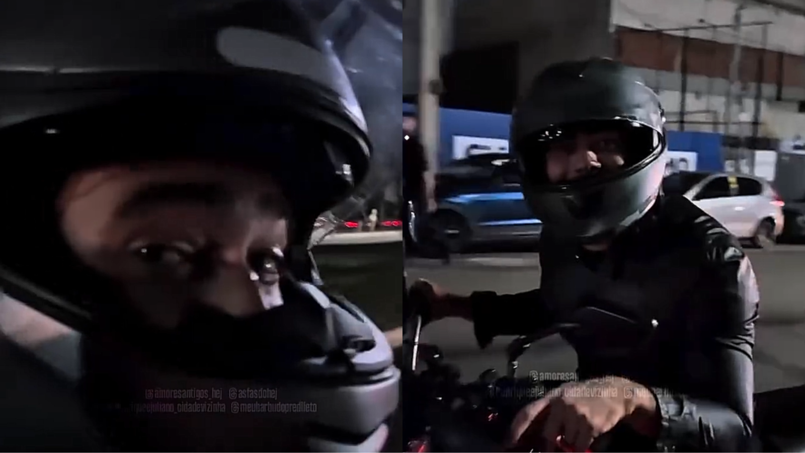 Vídeo: Henrique e Juliano deixam show de moto para escapar de trânsito em Goiânia
