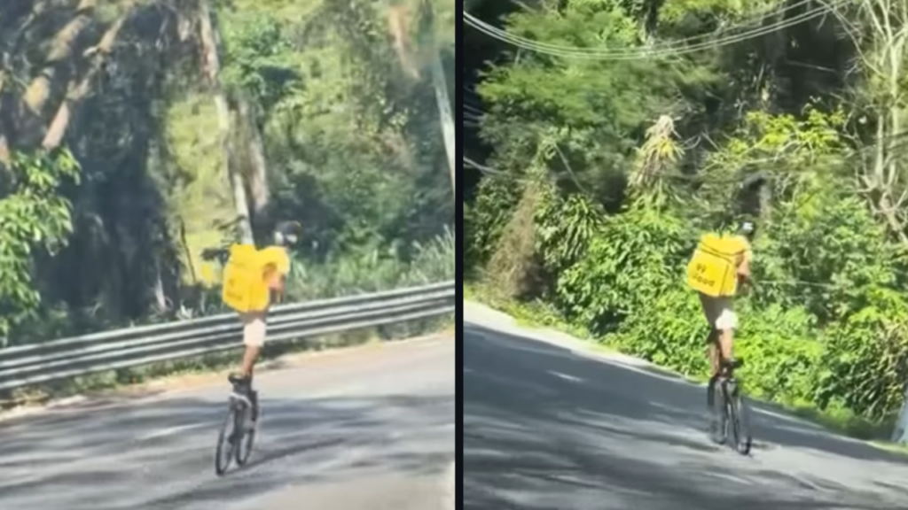 Entregador impressiona com manobra em descida e vídeo viraliza nas redes