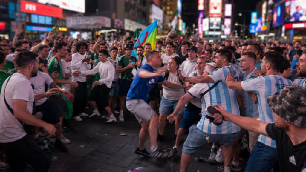 Clima de Copa dá lugar à tensão após briga entre torcedores em Nova York; assista ao vídeo
