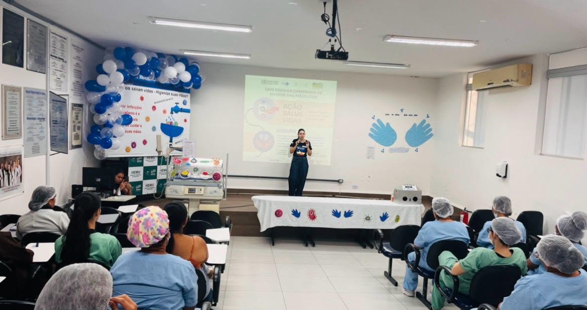 HEMU reforça cuidados com a higiene das mãos em ação educativa