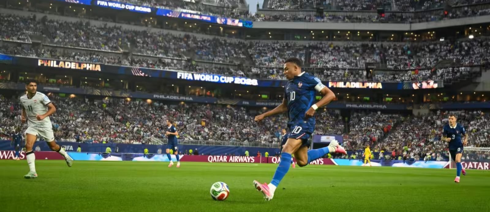 Mbappé marca duas vezes, aproxima-se de Messi e classifica França em jogo marcado por tempestade