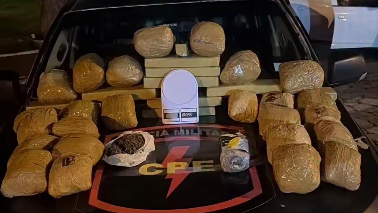 Polícia apreende 4kg de maconha e prende três em Jataí durante patrulhamento