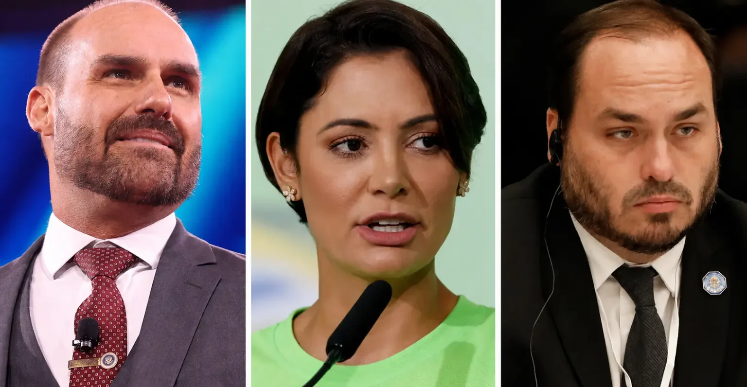 Michelle deixa de seguir Eduardo e Carlos Bolsonaro após crise familiar