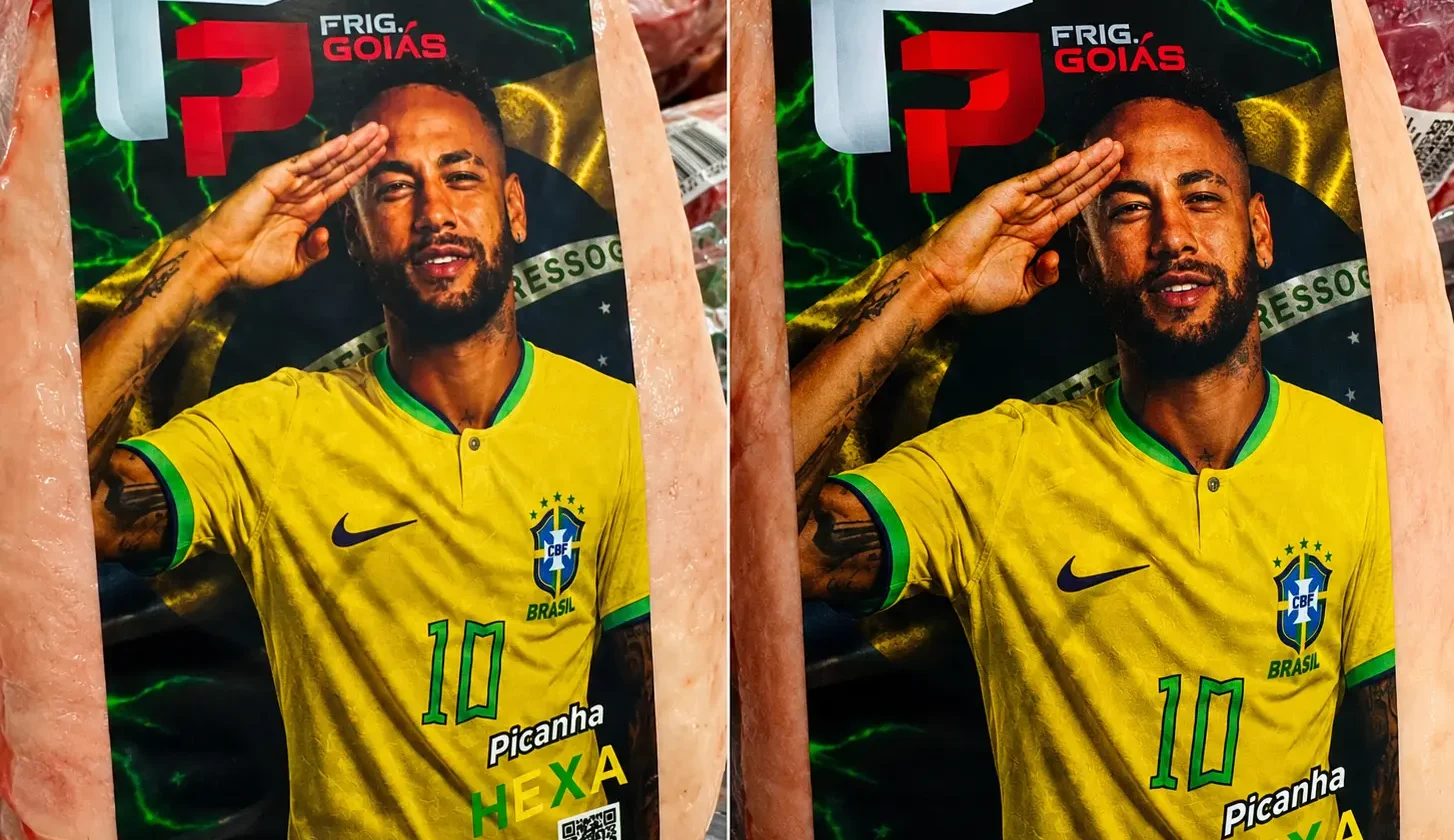 Neymar vira "estampa de picanha" vendida por frigorífico de Goiânia