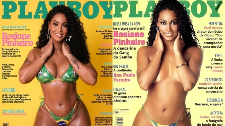Aos 51 anos, Rosiane Pinheiro recria capa da Playboy que marcou a Copa de 1998
