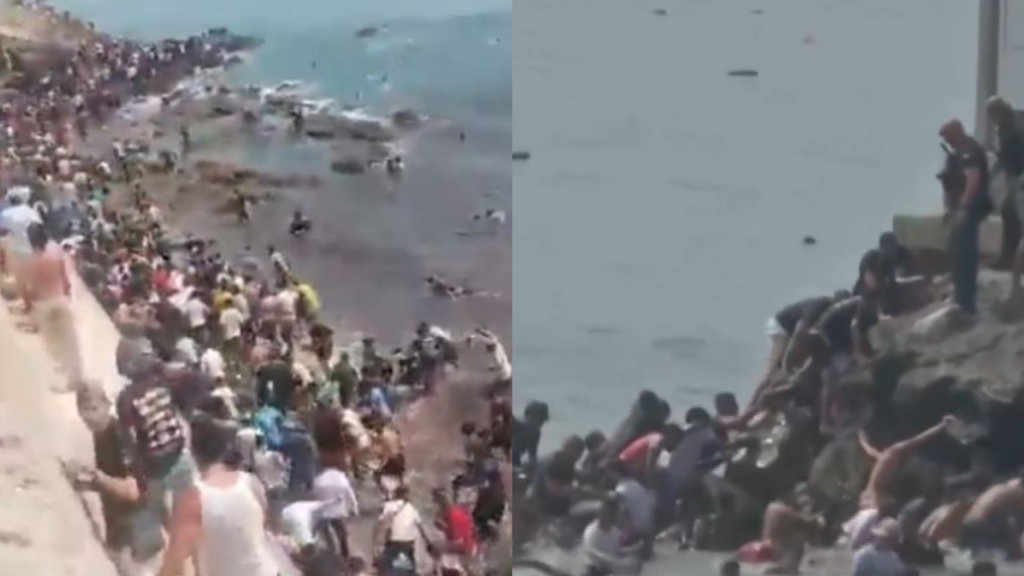 Vídeo: Espanha registra entrada de 2,5 mil migrantes em Ceuta durante fuga em massa