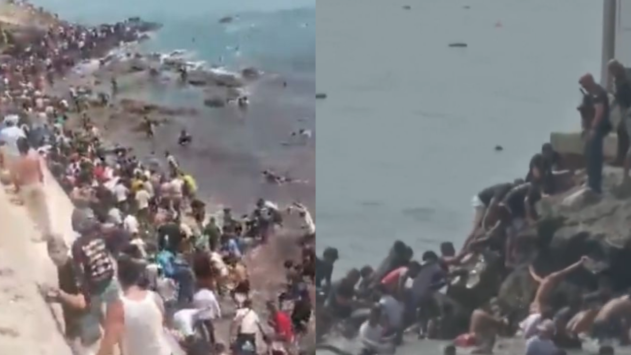 Vídeo: Espanha registra entrada de 2,5 mil migrantes em Ceuta durante fuga em massa