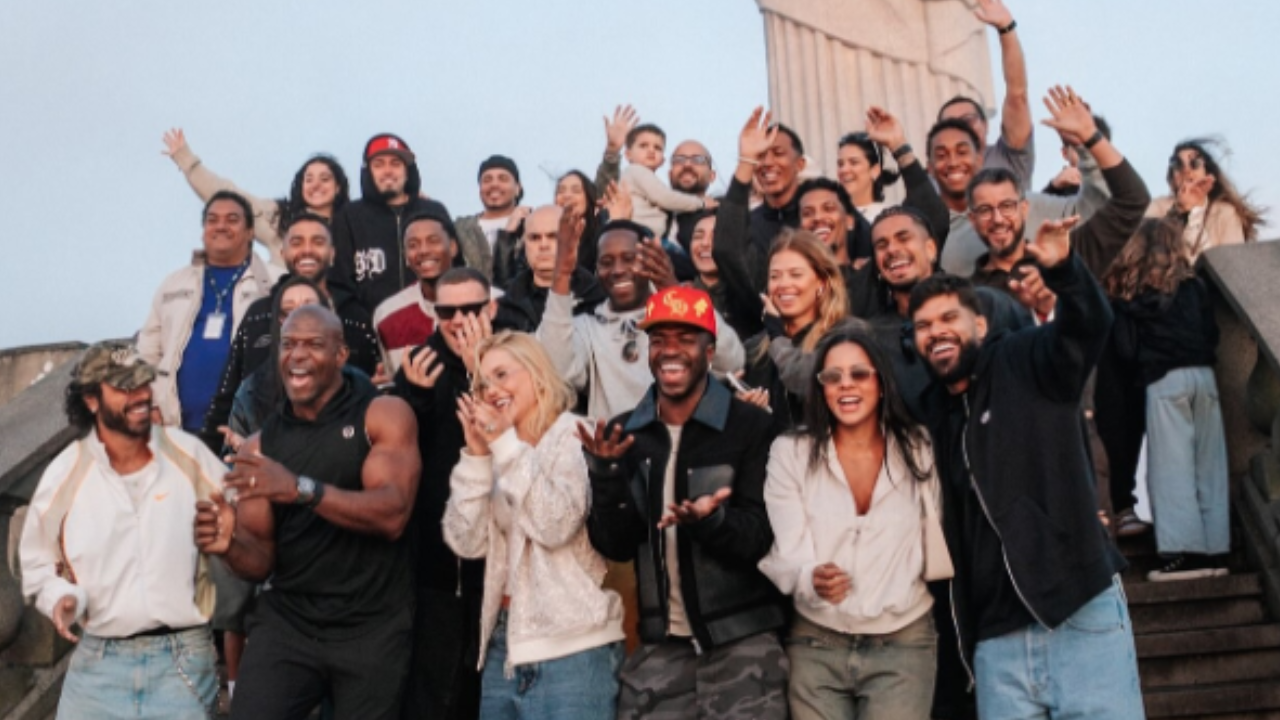 Vídeo: Vini Jr, Virginia e Terry Crews fazem visita exclusiva ao Cristo Redentor