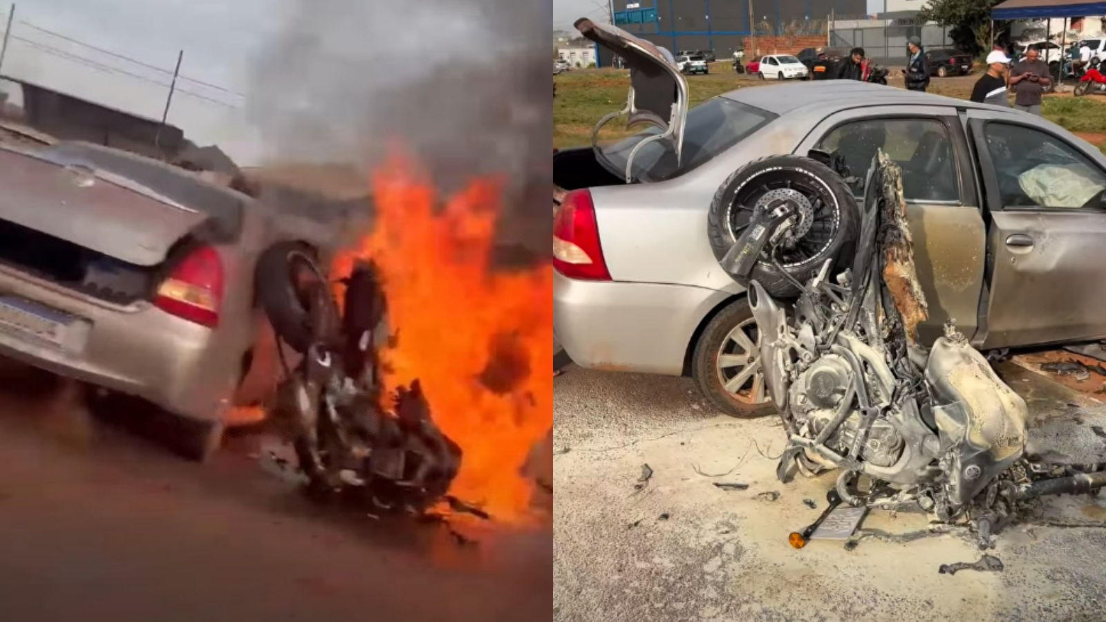 Motociclista morre em grave acidente entre moto e carro na GO-462, na Região Norte de Goiânia