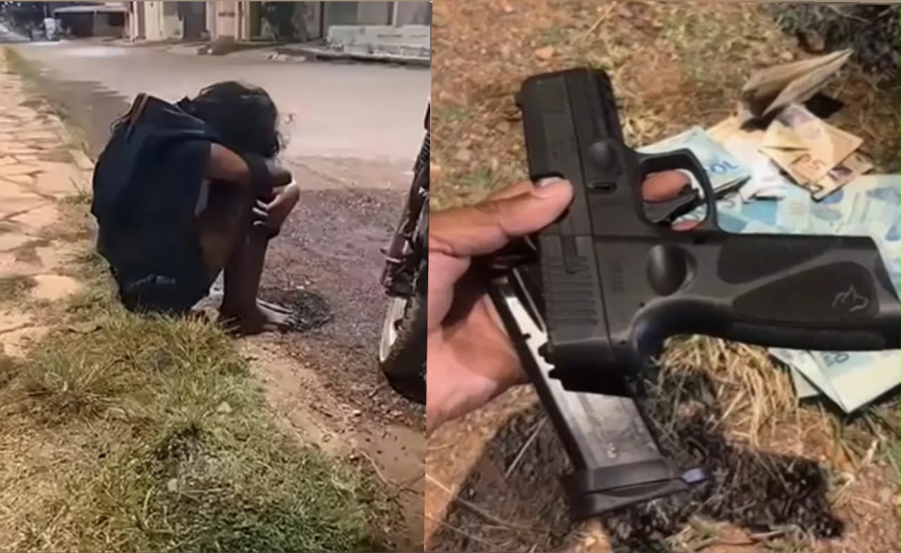 Menina de 11 anos é flagrada com pistola, munições e mais de R$ 7 mil durante a madrugada em Luziânia