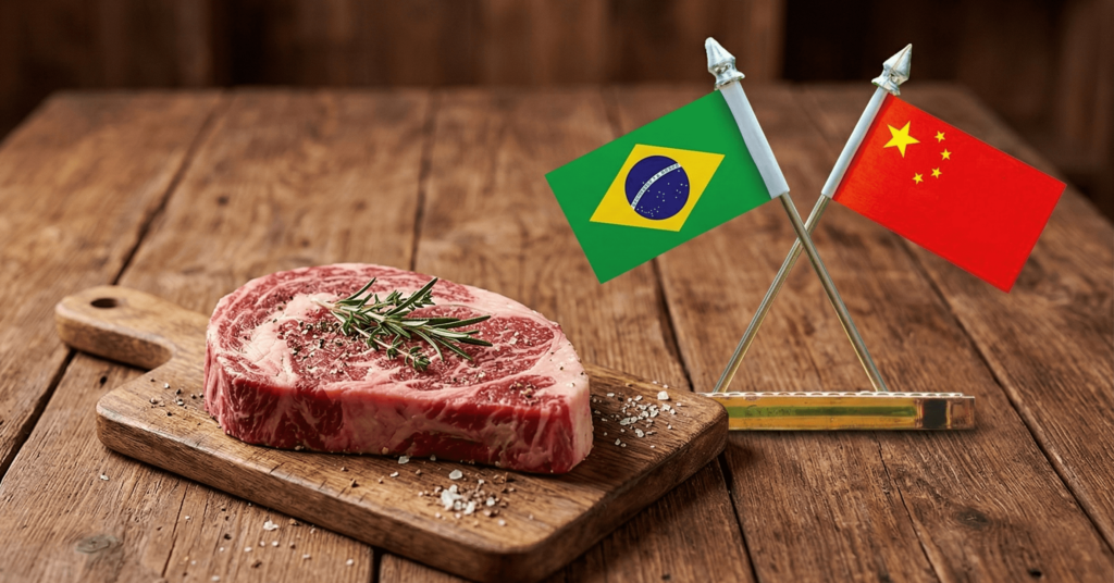 Brasil se aproxima do limite de exportação de carne bovina para a China e risco de tarifa de 55% aumenta