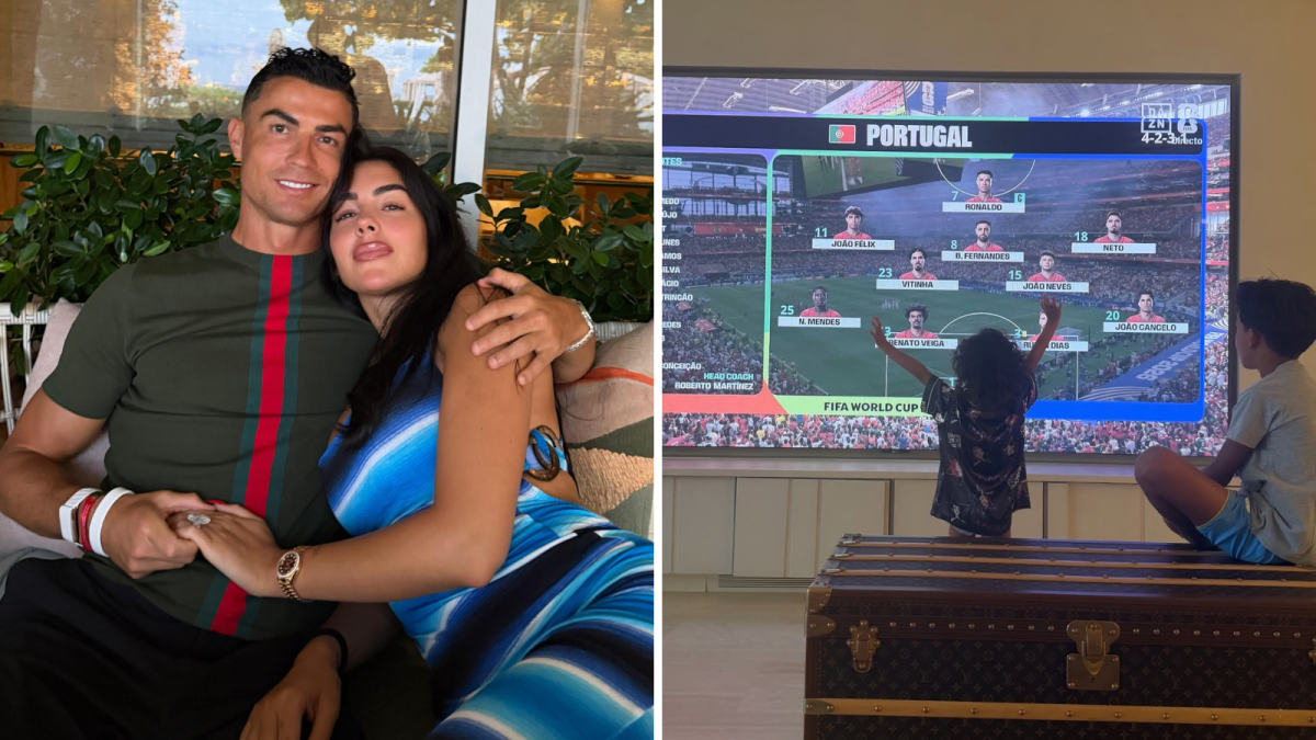 Filhos de Cristiano Ronaldo acompanham jogo de Portugal em clima de torcida
