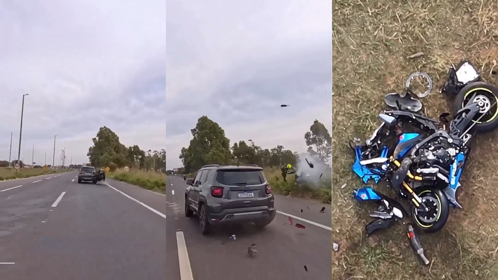 Vídeo: Motociclista de 56 anos morre após colidir na traseira de carro na GO-020, em Senador Canedo