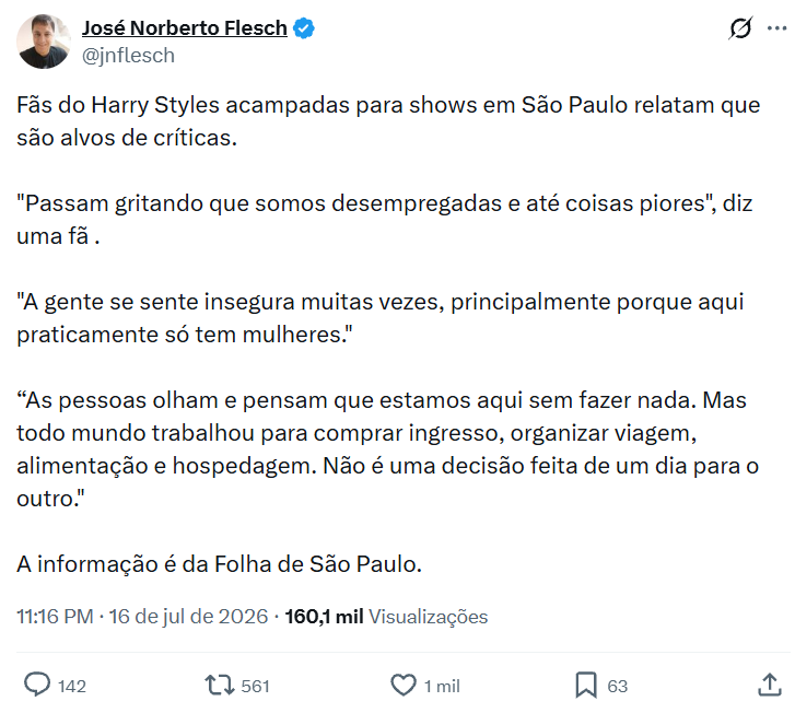 Fãs do Harry Styles acampadas para shows em São Paulo