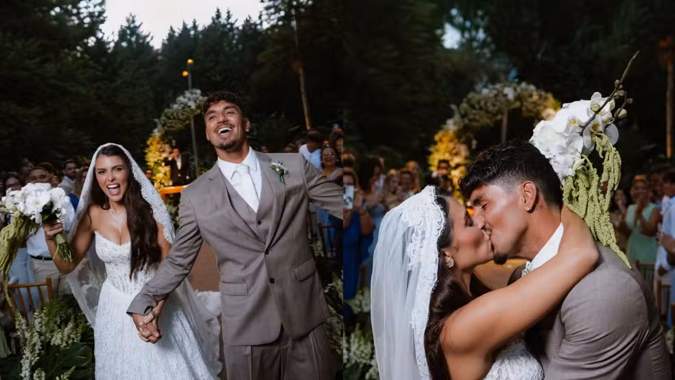 Gabriel Medina e Isabella Arantes oficializam união em cerimônia com Neymar e Bruna Biancardi