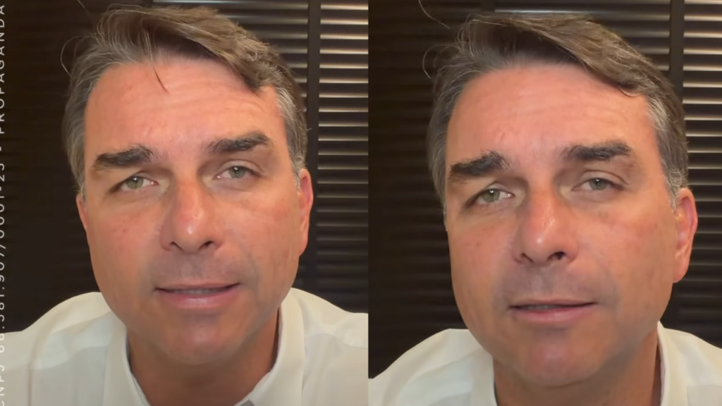 Flávio Bolsonaro justifica ausência em debate e diz que adversário é Lula, não outros candidatos