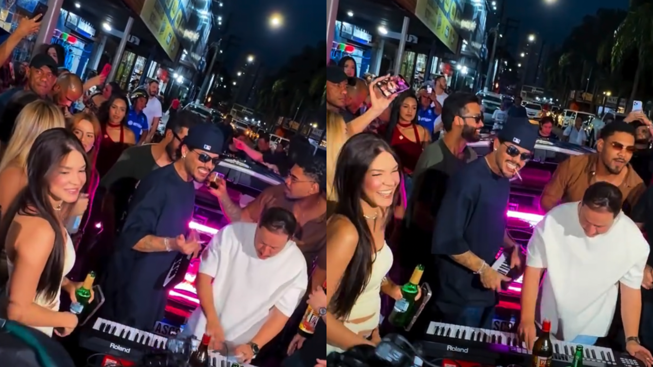 Zé Felipe grava clipe no Bar da Praça em Goiânia e aglomeração toma conta da Vila Redenção; veja vídeo