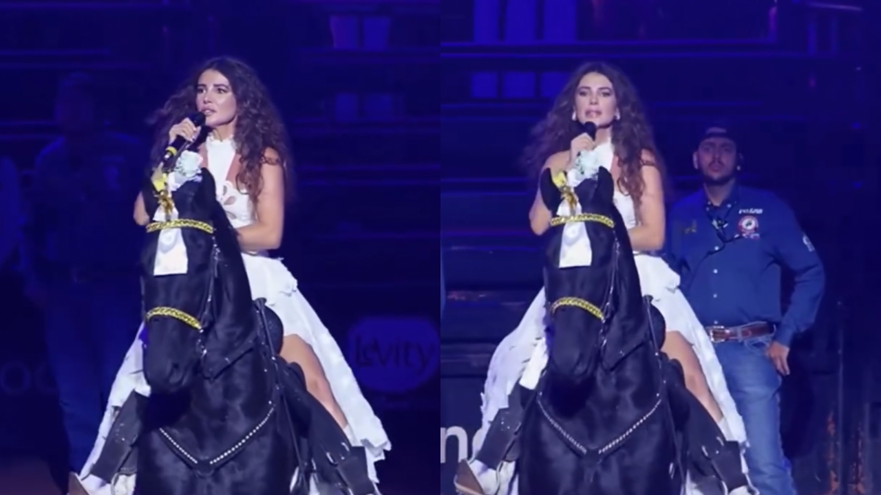 Paula Fernandes canta "ave Maria" a cavalo na abertura do Rodeio de Barretos; veja vídeo