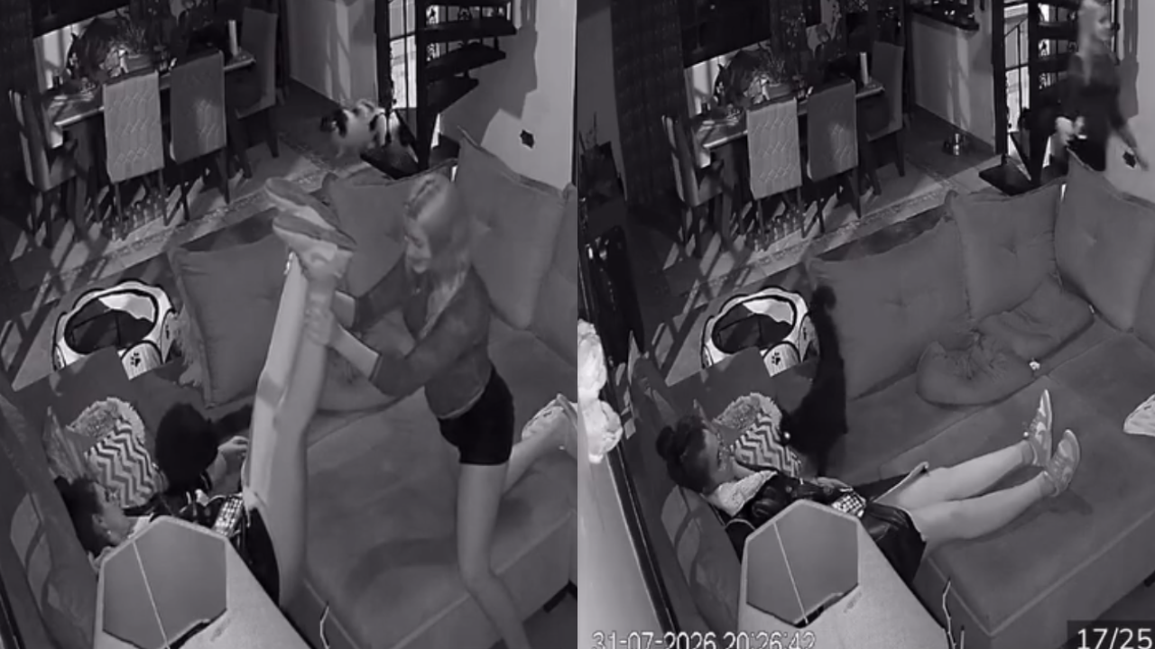 Vídeo: Luiza Ambiel desmaia em casa e filha presta socorro