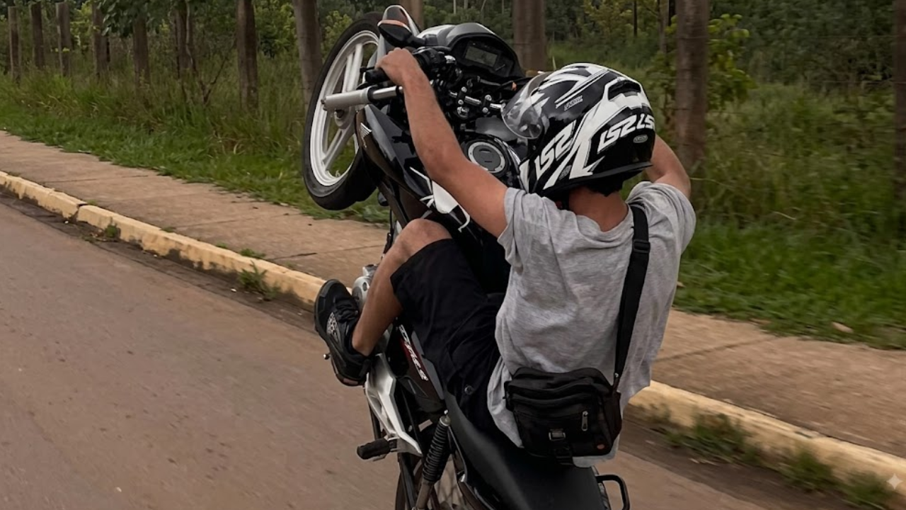Vídeo: Jovem perde controle de motocicleta em alta velocidade e sofre queda sem utilizar capacete