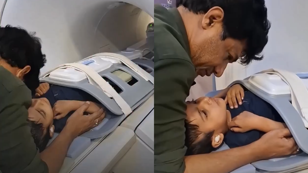 Vídeo: Pai segura mão do filho durante ressonância e gesto emociona web