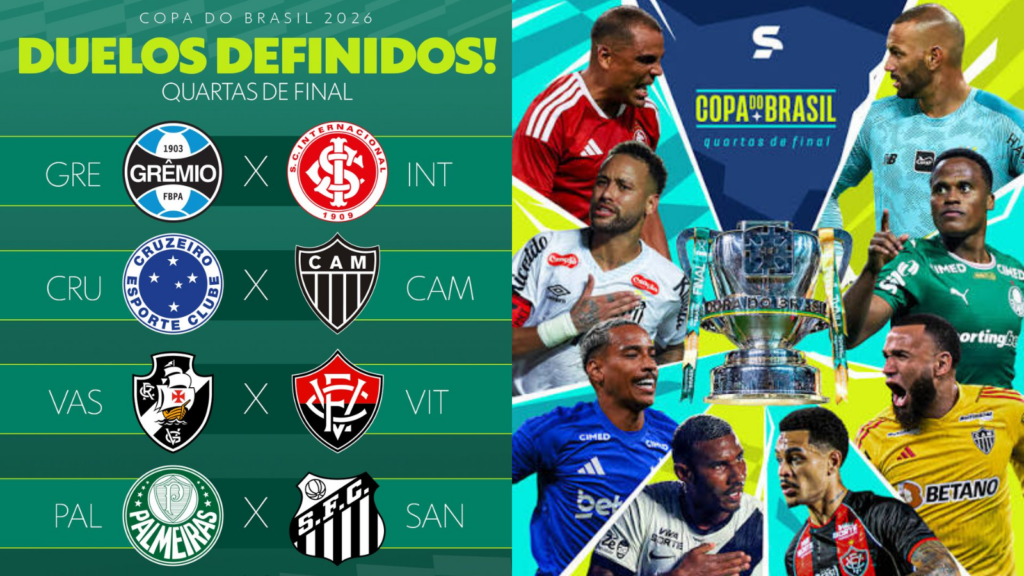 Veja confrontos das quartas da Copa do Brasil 2026