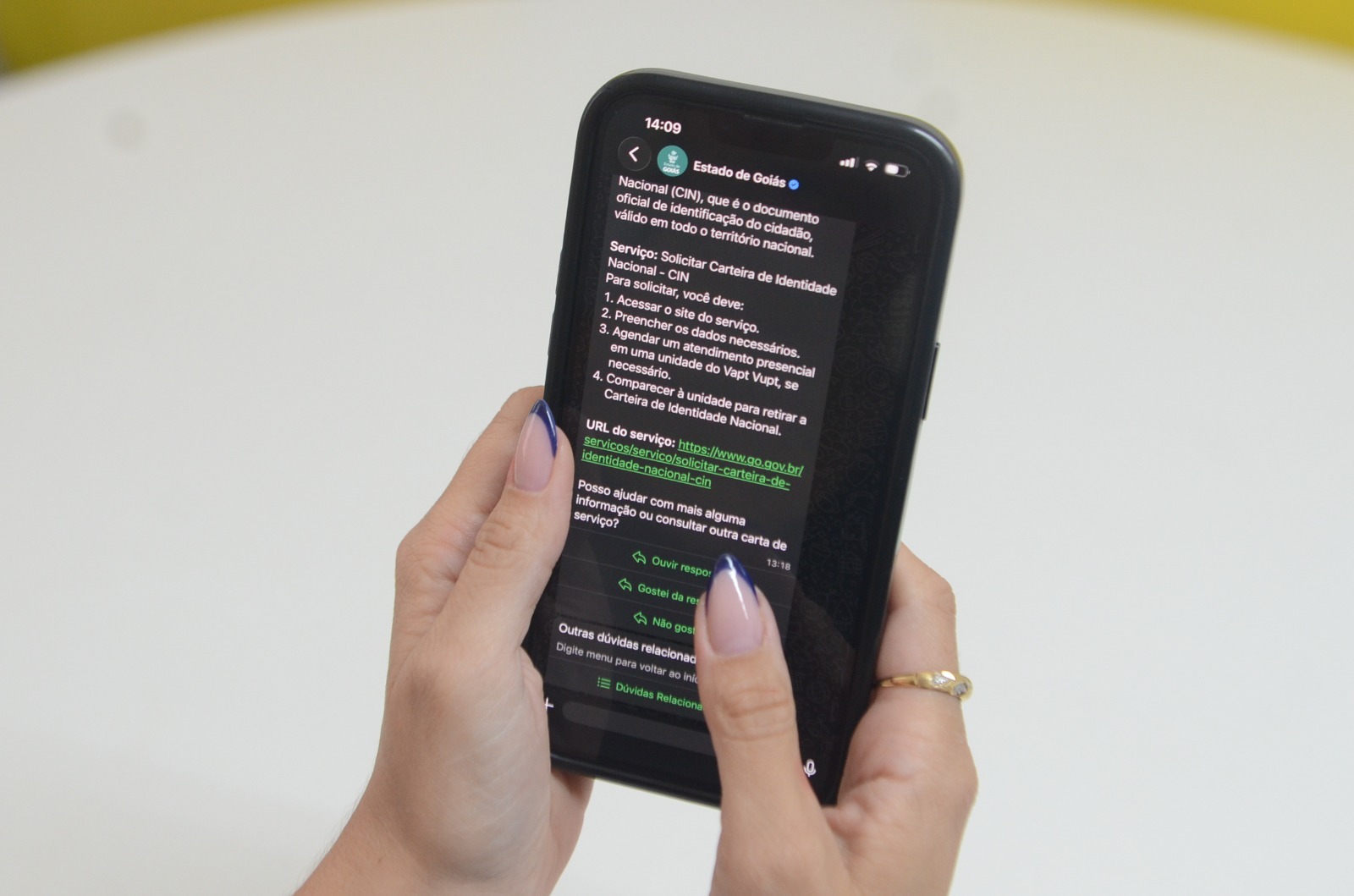 Goianos podem renovar CNH e solicitar segunda via da Carteira de Identidade Nacional pelo WhatsApp