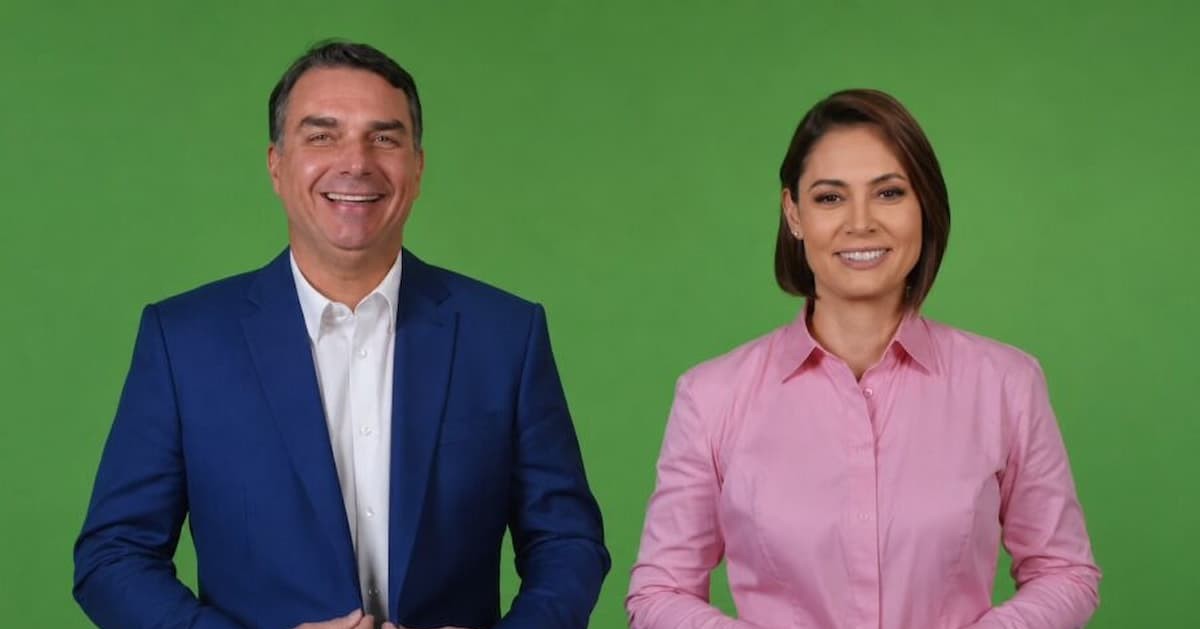 Após divergências, Michelle e Flávio Bolsonaro aparecem juntos em vídeo de campanha