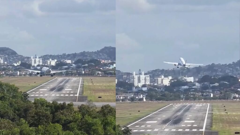 Avião interrompe pouso e volta a ganhar altitude em Vitória; assista ao vídeo