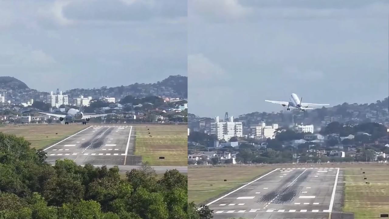 Avião interrompe pouso e volta a ganhar altitude em Vitória; assista ao vídeo