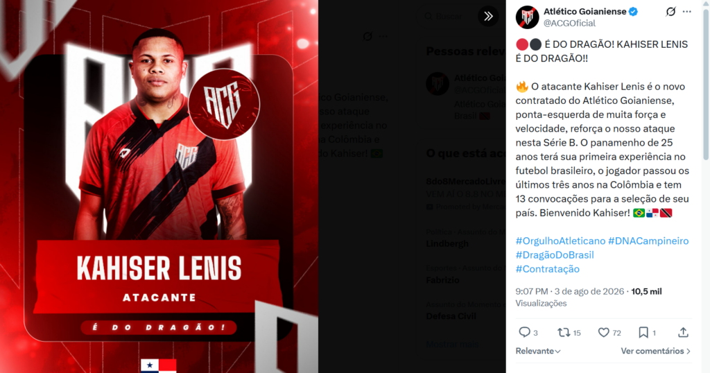 Atlético-GO apresenta mais três reforços antes de duelo contra Náutico pela Série B