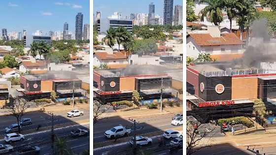Vídeo: incêndio atinge Burger King no Setor Marista, em Goiânia