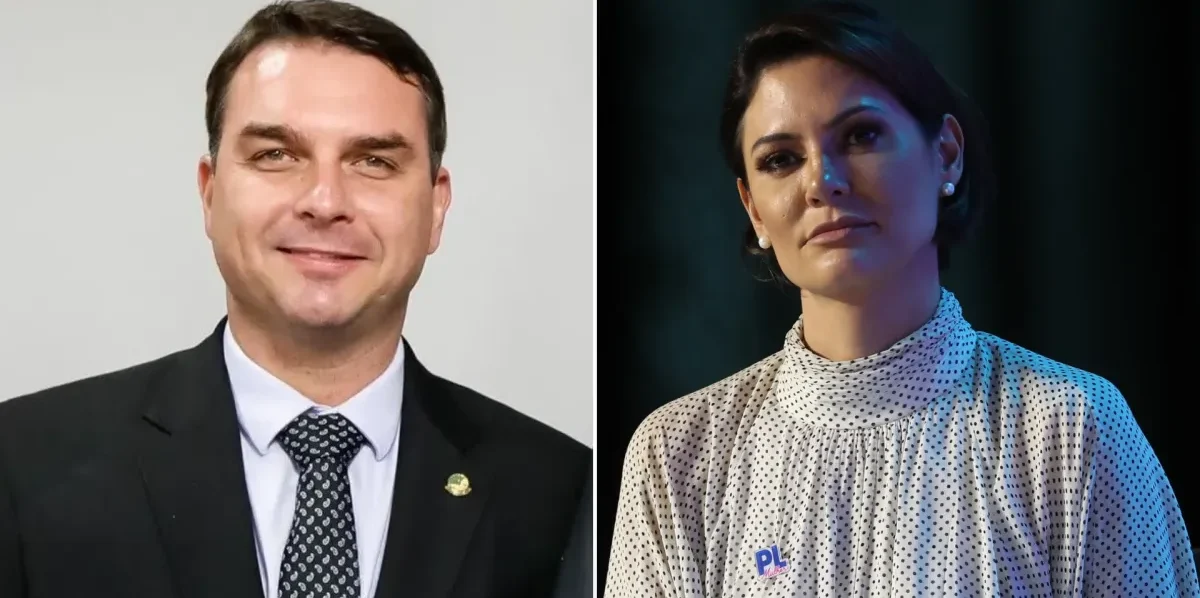Michelle e Flávio Bolsonaro fazem primeira gravação conjunta para campanha eleitoral