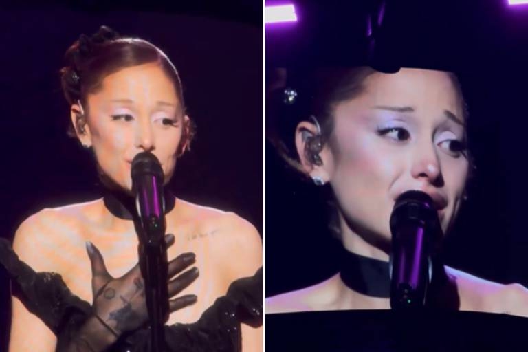 Ariana Grande se emociona durante último show da turnê “Eternal Sunshine”